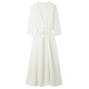 Honorine Textured Ecru Georgia Midi Dress Size Large